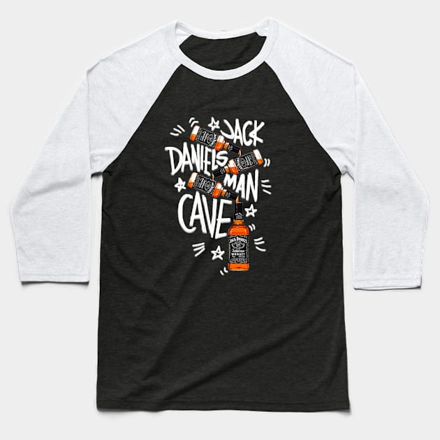 JD Man Cave Baseball T-Shirt by SAN ART STUDIO 